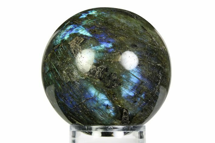 Flashy, Polished Labradorite Sphere - Great Color Play #355444